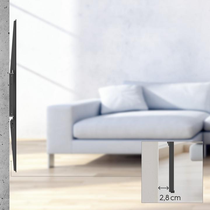 Produktbild Hama TV-Wandhalterung, starr, 305 cm (120") bis 100 kg, Wandabstand 2,8 cm (Wand, 120", 100 kg)