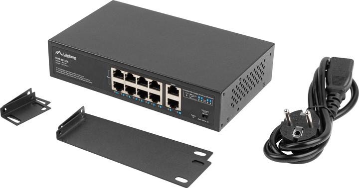 Image du produit Lanberg RSFE-8P-2GE-120 Commutateur réseau Gigabit Ethernet non géré (10/100/1000) Power over Ethernet (10 Ports)