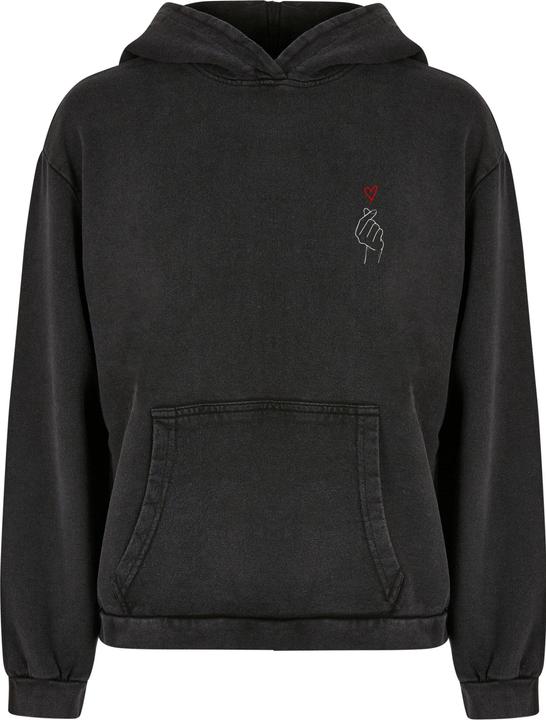 Actual product image Merchcode Ladies K Heart Acid Washed Oversized Hoody - 187683 (M)