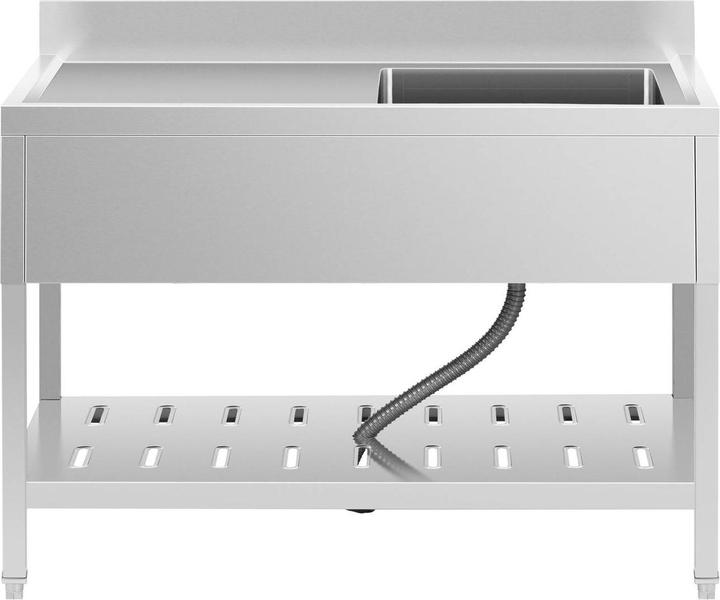 Produktbild Royal Catering Spültisch Spülbecken Edelstahlspüle Gastrospüle mit Regal Edelstahl 49x42x24,5cm (25 cm, 60 cm)