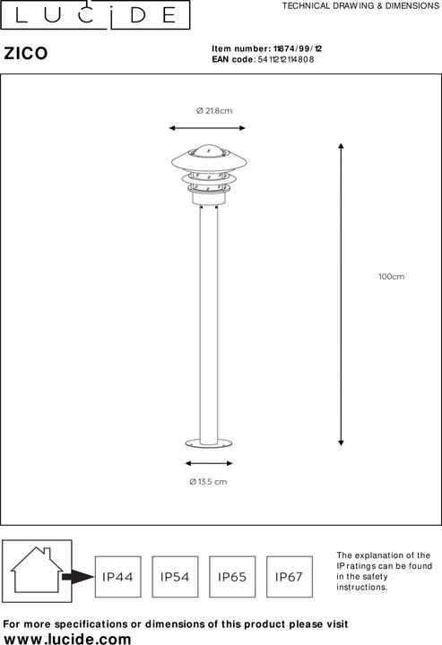 Produktbild Lucide Zico (E27, IP44)