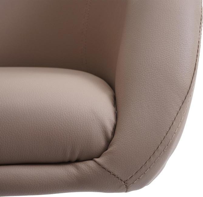 Produktbild Swisshandel24 Esszimmerstuhl, Drehstuhl Loungesessel, höhenverstellbar Kunstleder taupe