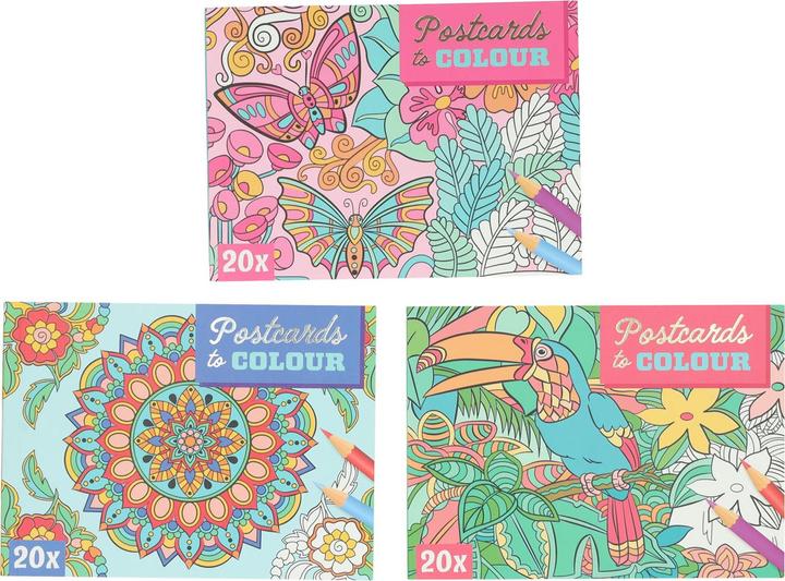 Image du produit Wins Holland Cartes postales à colorier d'animaux (20 pcs)