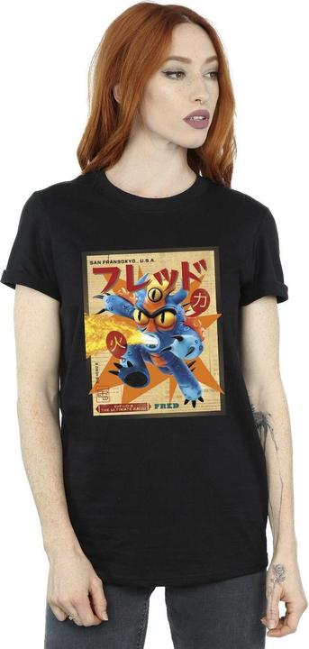 Immagine prodotto Disney Big Hero 6 Baymax Fred Newspaper Maglietta Ampia Donna (M)
