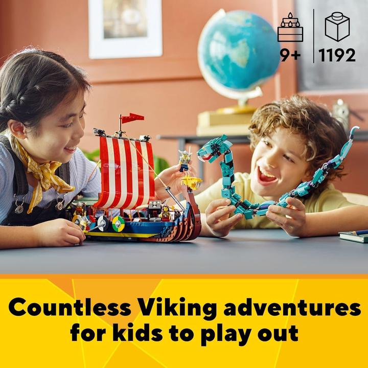 Actual product image LEGO Viking ship with Midgard serpent (31132, LEGO Creator 3-in-1)