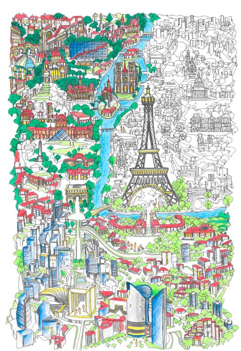 Actual product image Cities in portrait format - the colouring book
