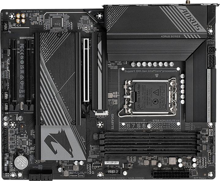 Actual product image Gigabyte B760 AORUS ELITE AX (LGA 1700, Intel B760, ATX)