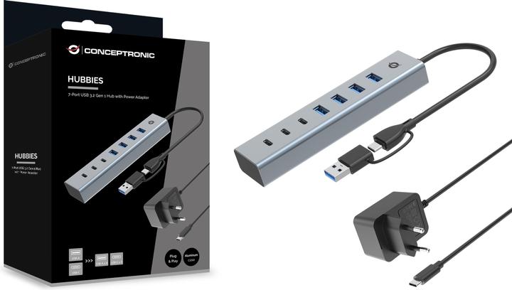 Actual product image Conceptronic HUBBIES20GP (USB-C, 7 Ports)