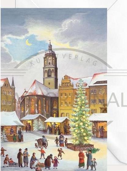 Produktbild Olewinski & Tochter 2989 - Weihnachtsklappkarte "Meissen Frauenkirche" (1 Stk.)