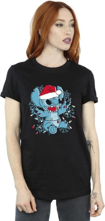Disney Lilo And Stitch Christmas Lights Sketch TShirt (S)