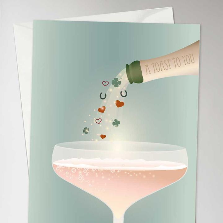 Immagine prodotto Vissevasse Biglietto d'auguri Champagne A6 10,5x15 carta doppia menta (2 pz.)