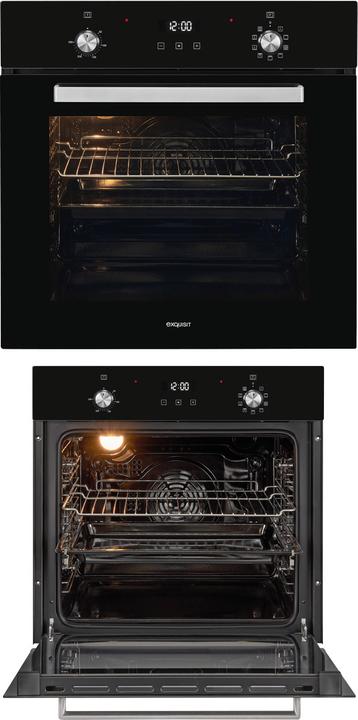 Produktbild Exquisit EBE76-9-H-020 schwarz, Einbaubackofen