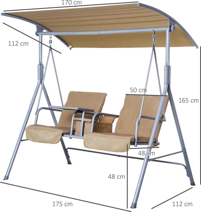 Produktbild Outsunny Gartenschaukel mit Sonnendach