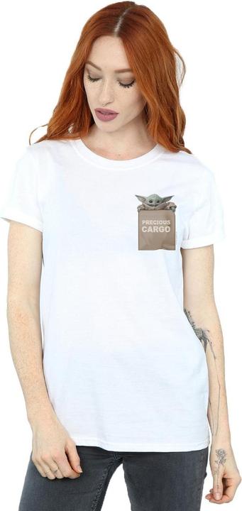 Immagine prodotto Star Wars The Mandalorian Precious Cargo Faux Pocket Maglietta Ampia Donna (3XL)