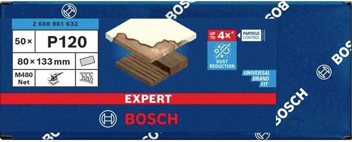Produktbild Bosch Professional Zubehör EXPERT M480 Schleifnetz, 80 x 133 mm, G 120, 50 Stück (120)