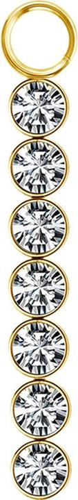 Produktbild Star Piercing Anhänger vergoldet sieben Kristalle silber (ohne Messing, Chirurgenstahl 316L)