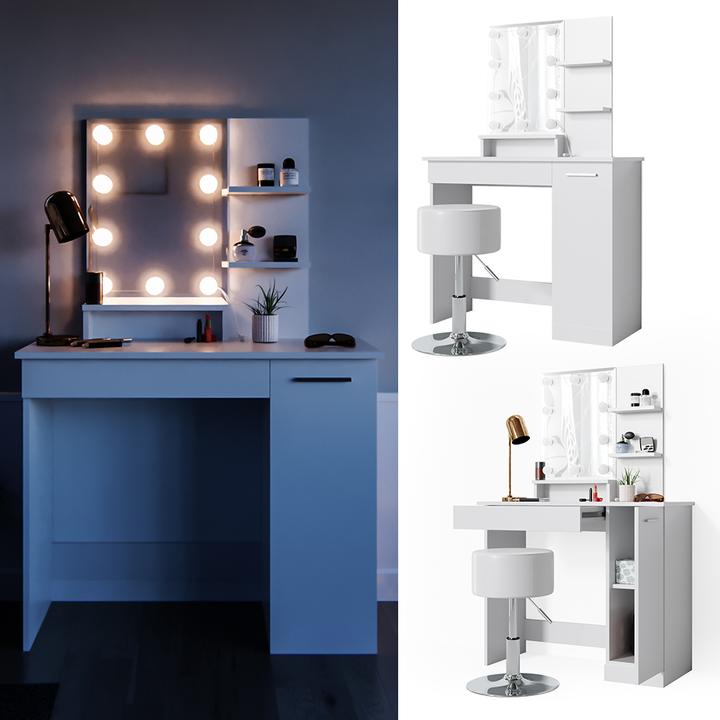 Image du produit Vicco Julia avec tabouret et éclairage (90 x 38 x 138 cm)
