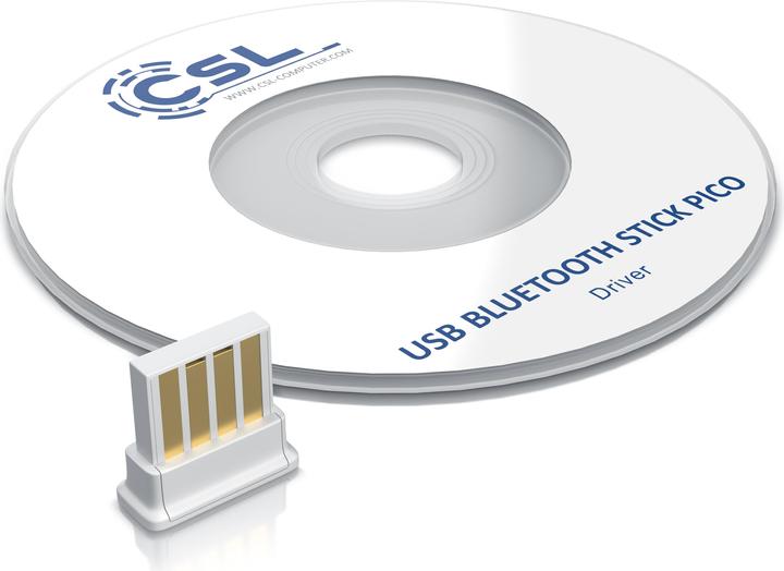 Image du produit CSL Adaptateur USB Bluetooth, clé USB BT4.0, longue portée, pilote inclus Compatible Windows 11 (Emetteur & Récepteur)