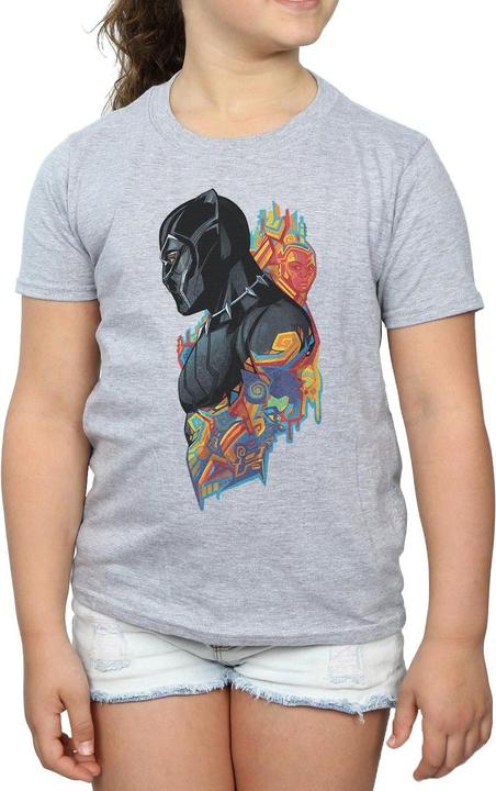 Produktbild Mädchen Black Panther Profil TShirt aus Baumwolle (140, 146)