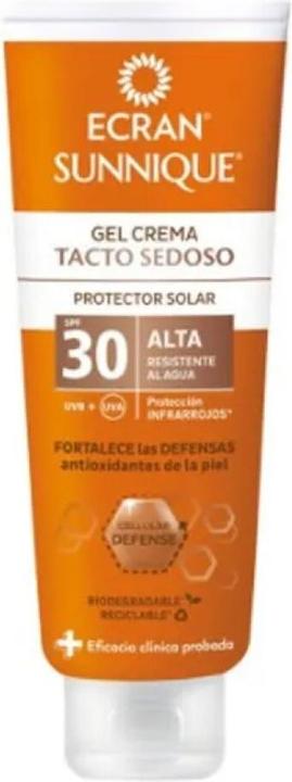 Actual product image Ecran SUNNIQUE gel crema tacto seda SPF30 250 ml (Suntan cream, SPF 30, 250 ml)