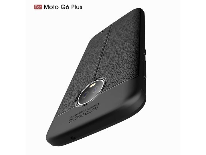 Produktbild Screenguard Motorola Moto G6 Plus Hülle Leather Design TPU Cover (Motorola Moto G6 Plus)