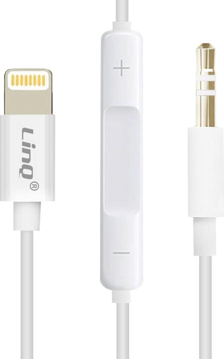 LinQ White Lightning to 3.5mm jack audio adapter with remote control (Lightning, 3.5mm jack)