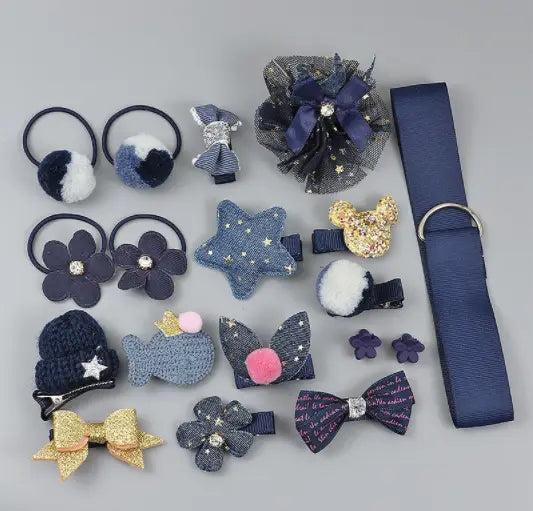 Actual product image Activity Board 18 pieces hair clips set toddler girls, hair jewellery girls, hair clips with gift box (18 pcs.)