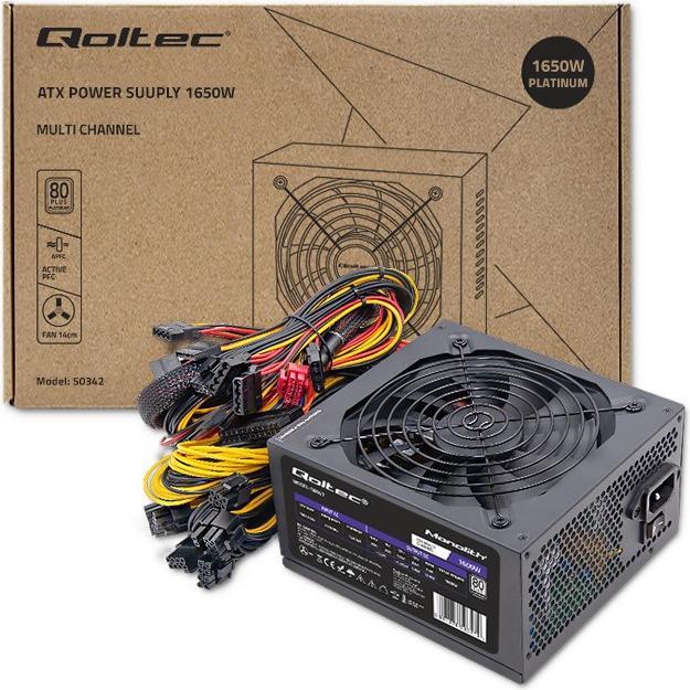 Immagine prodotto Qoltec Wydajny Zasilacz ATX 1650W | 80 Plus Platinum (1650 W)