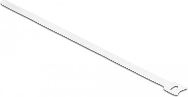 Produktbild Delock Klett-Kabelbinder L 300 x B 12 mm weiss 10 Stück (Klettkabelbinder, 300 mm, 10 Stk.)