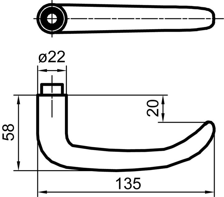 Produktbild Glutz Türdrücker Topaz 30.050 (Türgriff)