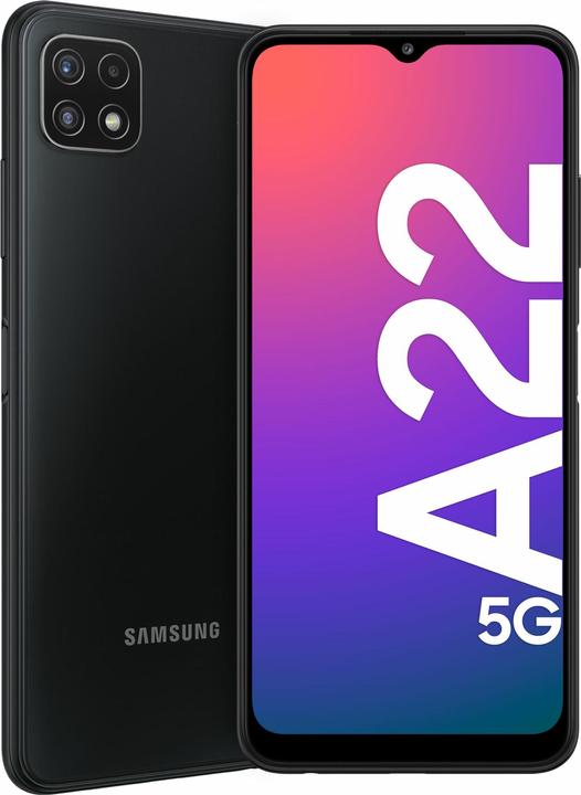 Actual product image Samsung Galaxy A22 5G EU (64 GB, Gray, 6.60", Hybrid Dual SIM + eSIM, 48 Mpx, 5G)