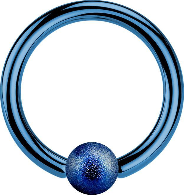 Image du produit Star Piercing Ball Closure Anneau bleu foncé moucheté (Acier chirurgical 316L)