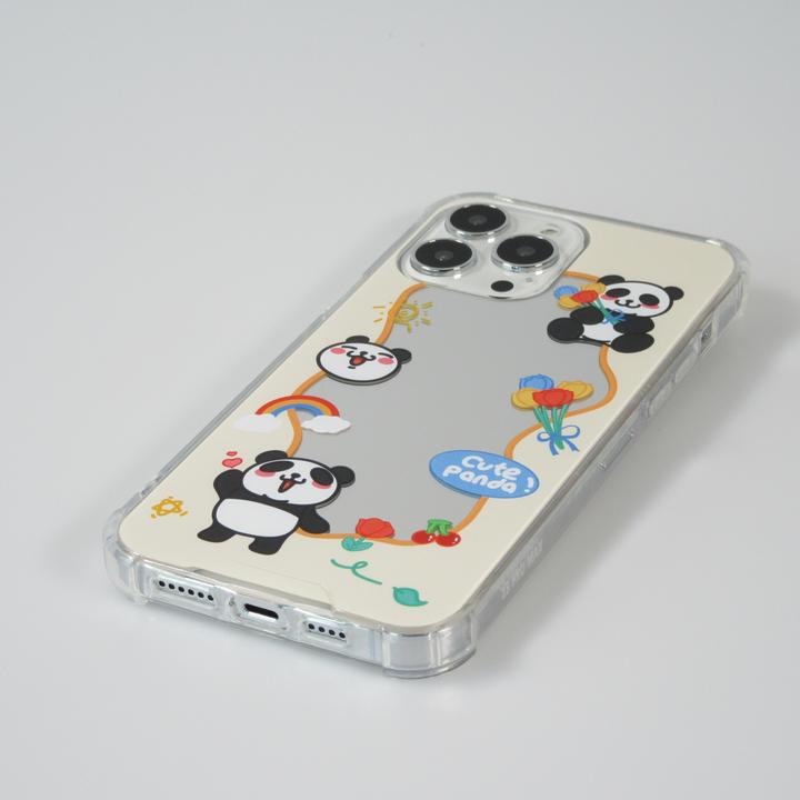 Image du produit PhoneLook Coque silicone bumper avec coins renforcés miroir Cute Panda (Apple iPhone 13 Pro Max)