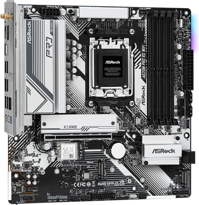 Actual product image AsRock MB AMD AM5 A620M PRO RS WiFi (AM5, AMD A620, mATX)