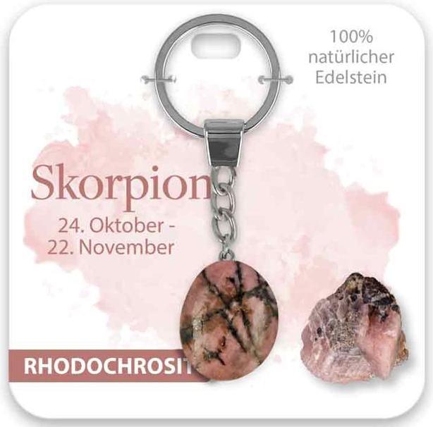 Actual product image BB Klostermannn Schlsselanhnger Edelstein Rhodochrosit Skorpion