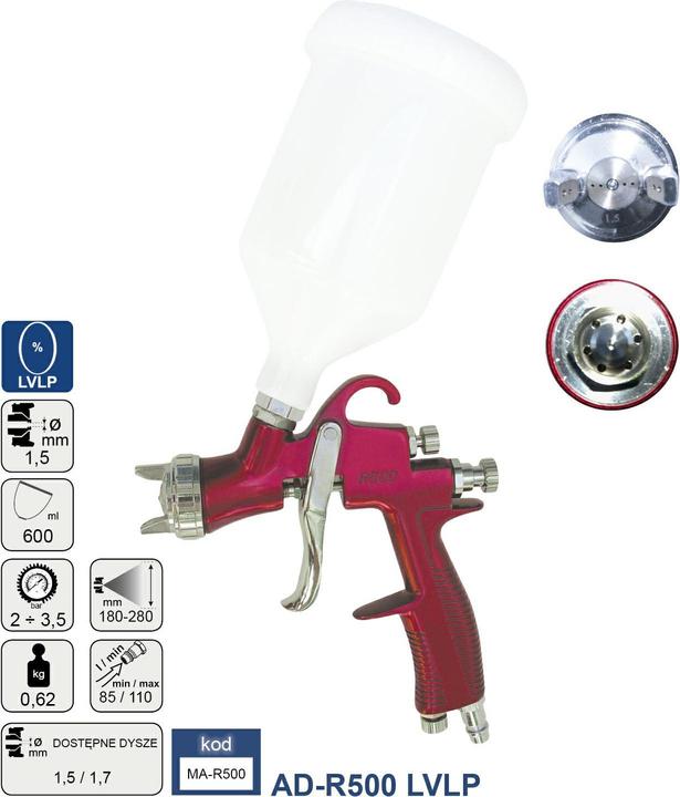 Adler Verfspuit LVLP 1,5 mm AD-R500