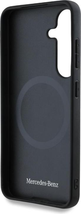 Actual product image Mercedes Leather Contrasted Blue Horizontal Curve MagSafe Case for Samsung Galaxy S25 - Black (Samsung Galaxy S25)