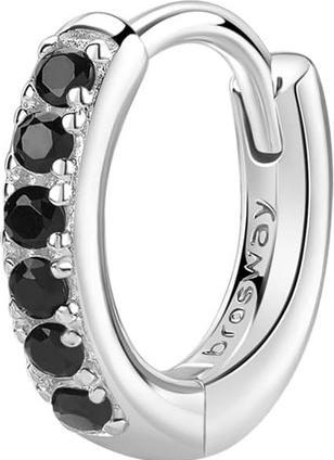 Produktbild Brosway Fancy Mystery Black FMB84 silver hoop single earring