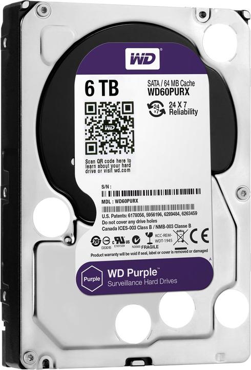 Produktbild WD Purple Surveillance Hard Drive WD60PURX (6 TB, 3.5", CMR)
