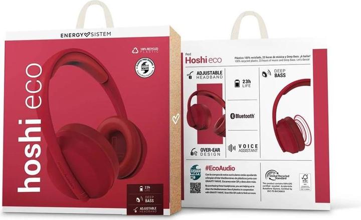 Actual product image Energy Sistem Hoshi ECO Headphones Red (ANC, 23 h, Wireless)
