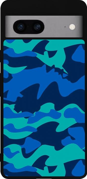 Produktbild PhoneLook Hülle Silikon schwarz Camo Blue (Google Pixel 7a)