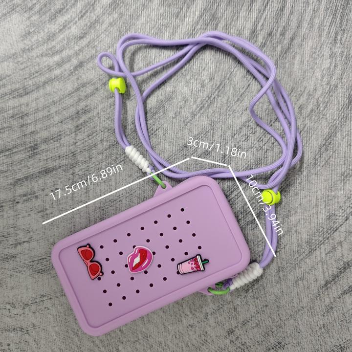 Image du produit Only-Bags.Store Chic silicone en forme de biscuit crossbody étui pour téléphone portable avec sangle amovible -