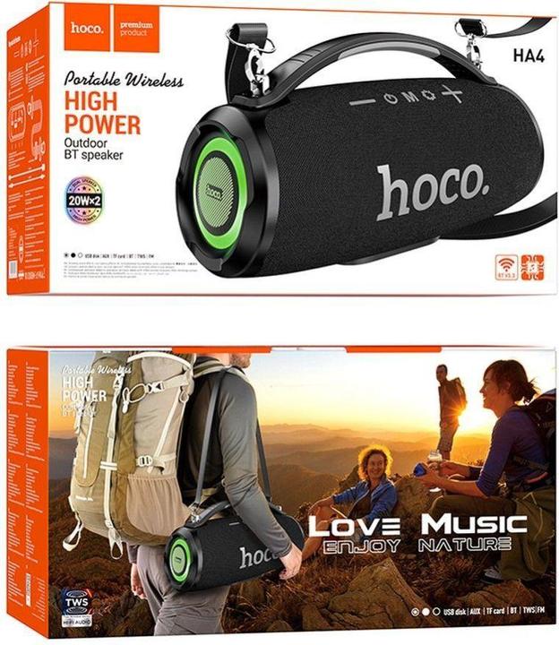 Actual product image Hoco Bluetooth speakers wireless speaker bluetooth HA4 camouflage green (4 h)