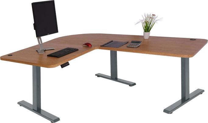Immagine prodotto Swisshandel24 Scrivania ad angolo, scrivania per computer, regolabile elettricamente in altezza 178x178cm 84kg