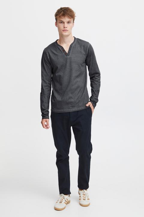 Actual product image Solid Tinox Men's Longsleeve With V-Neck Made Of 100% Cotton (XL)