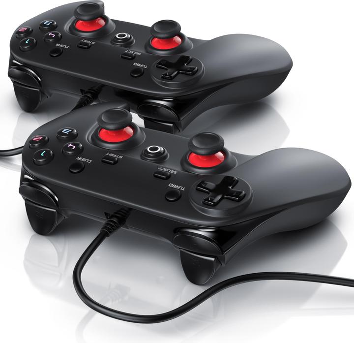 Immagine prodotto CSL Set di controller da gioco 2x, Gamepad per PC e PS3, doppia vibrazione, funzione Turbo, ingresso (PC, PS3)