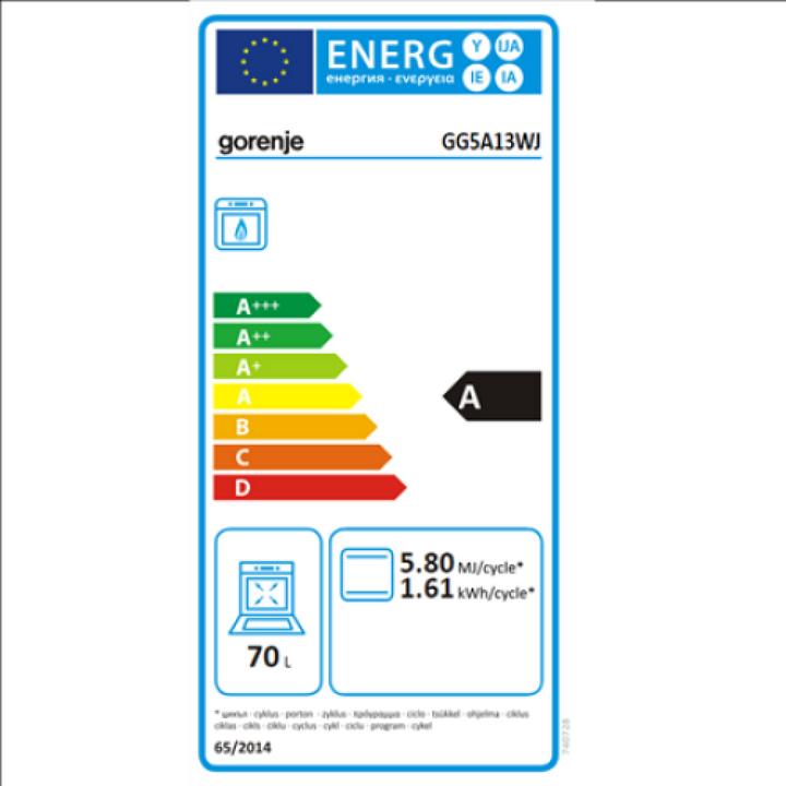 Energie-Label Gorenje GG5A13WJ