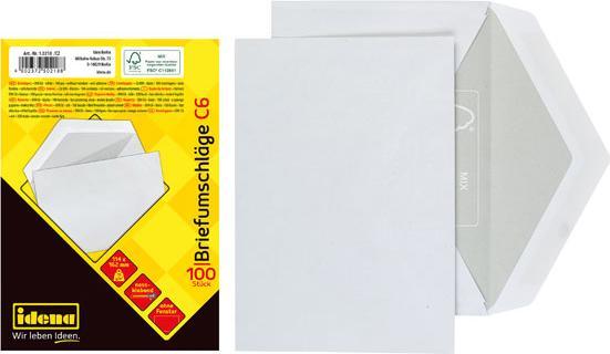 Produktbild Idena BU C6 weiss 75g 100er nk o.F. FSC-Mix (C6, 100 x)