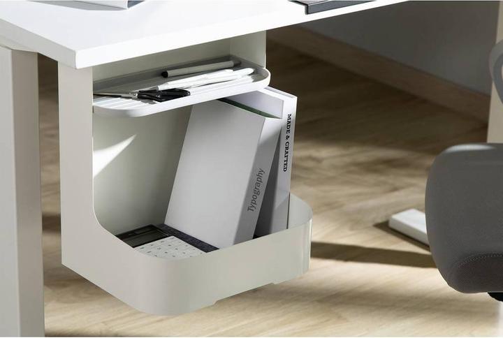 Immagine prodotto Assmann Digitus Schreibtisch Unterbau-Ablage / Taschen-Fach, Kunststoff, Stahl, Weiss, 5 kg, 330 mm, 255 mm