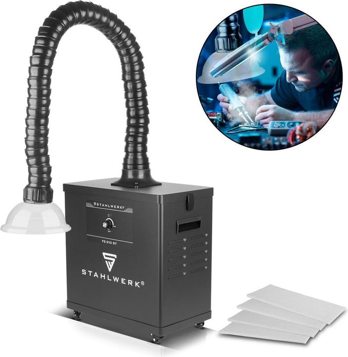 Image du produit Stahlwerk Aspirateur de fumée FE-210 ST avec filtre triple et système d'aspiration 210 W (Système d'aspiration)
